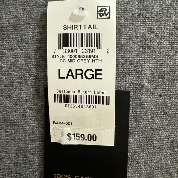 NWT Charter Club Luxury Cashmere Sweater; Size Large; Gray - Picture 3 of 4